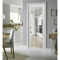 thumbnail image 3 of Solid French Door Clear Glass 12 lites | Felicia 3355 White Silk | Single Regular Panel Frame Trims Handle | Bathroom Bedroom Sturdy Doors, 3 of 6