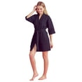 thumbnail image 6 of Waffle Women's Robe with Complimentary Makeup Bag - Chic Thigh-Length Kimono Bathrobe for Bridal Bliss, 6 of 6