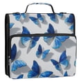 thumbnail image 2 of Water-Resistant 3-Ring Binder Organizer with Multiple Pockets Zipper Binder Bag for Office Blue and White Butterfly, 2 of 8