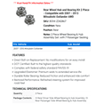 thumbnail image 2 of Rear Wheel Hub and Bearing Kit 2 Piece - Compatible with 2007 - 2013 Mitsubishi Outlander AWD 2008 2009 2010 2011 2012, 2 of 2