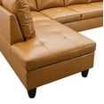 thumbnail image 3 of Malibu 97" Wide 3 Pieces Faux Letter Left Facing Sofa Set With Ottoman, 3 of 4