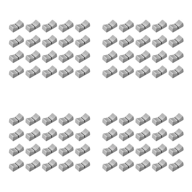 80 piezas de perillas deslizantes de atenuación de mezclador de consola de 24 mm x 11 mm x 10 mm, reemplazo para potenciómetro, perilla gris, marca negra