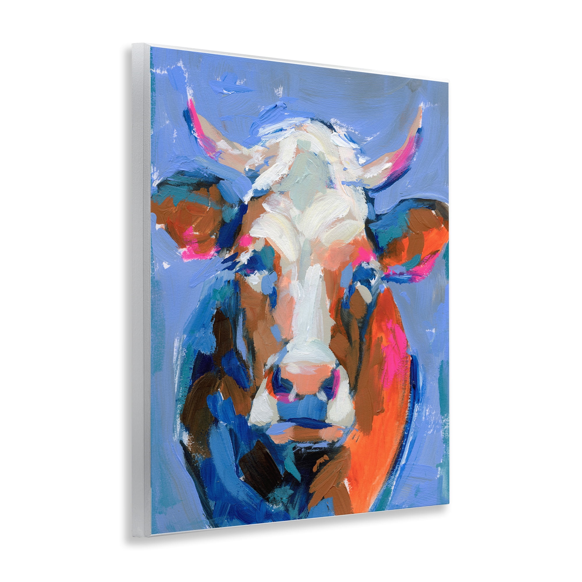 Stupell Industries Bold Paint Strokes Cow Animals & Insects Painting Unframed Art Print Wall Art, 11 x 14