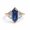 Rose Plated, variant on Hexagon Cut Blue Sapphire & Baguette Cut Aquamarine Engagement Ring, Five Stone Stackable Anniversary Gift, September Birthstone Ring, Art Deco Ring