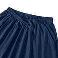 thumbnail image 4 of hlysgo Womens Linen Palazzo Pants Ruffle Wide Leg Cropped Flowy Casual Loose Fit Summer Beach Trousers with Pockets Navy,S, 4 of 6