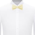 thumbnail image 4 of Jacob Alexander Men's Woven Subtle Mini Squares Traditional Freestyle Self-Tie Bow Tie - Champagne, 4 of 6