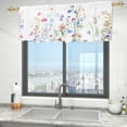 thumbnail image 3 of Dznils White Floral Printed Window Curtain Valance Rod Pocket, Pink, 54" x 18", 2 Pack, 3 of 11