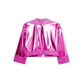 thumbnail image 6 of Zaldita Kids Girls Shiny Rhinestone Metallic Jacket Disco Jazz Hip Hop Dance Crop Top Rave Party Festival Outerwear Hot Pink 12, 6 of 6