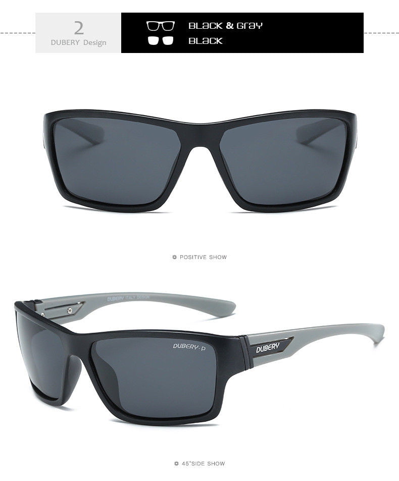 DUBERY Polarized Mens Sunglasses Square Cycling Sport Driving Sun Glasses UV400 