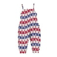 thumbnail image 3 of XXWXYD Girls 4th of July Outfit Patriotic Romper Sleeveless Adjustable Strap Jumpsuit with Pocket Holiday Celebration Comfortable Summer Playwear for Baby Kids, 3 of 7
