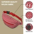 thumbnail image 5 of Fanny Pack Red Christmas Pattern Waist Pack Bag,Running Cross Bag,Waterproof Large Fanny Packs for Women Men for Travel Running Hiking Cycling, 5 of 6