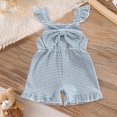 thumbnail image 2 of Toddler Baby Girl Sleeveless Ruffle Jumpsuit 1T 2T 3T 4T 5T 6T Summer Romper Outfits Short Ruffle Sleeve Jumpsuit, 2 of 8