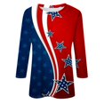thumbnail image 4 of July 4th 3/4 Sleeve Shirts for Women American Flag Stars Stripes Shirts T-Shirt Cute Graphic Tees USA Flag Patriotic Tshirts Tunic Tops, 4 of 5