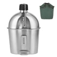 thumbnail image 1 of 2pcs 1000ml 600ml Cantine en Acier Inoxydable Ensemble avec Sac de Couverture pour la Randonnée de Camping en Plein Air, 1 of 7