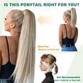thumbnail image 2 of Easyouth Human Hair Ponytails Extensions Brown Remy Hair Pony Tails Human Hair Extensions Darkest Brown Wrap Around Ponytail Extension Human Hair Easy to W, 2 of 9