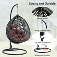 Sudica Egg Swing Chair with Stand Patio Soft Cushion Rattan Wicker Hanging Egg Chair for Bedroom