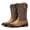 Dark Brown, variant on Men's Square Toe Cowboy Boots Classic Retro Western Embroidered Boots Pull-On Slip Resistant Country Boots