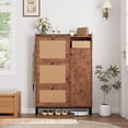 thumbnail image 2 of Huisuilinss Shoe Cabinet With 3 Flip Drawer,Rattan Shoe Organizer Cabinet,Slim Wood Hidden Shoe Rack,Freestanding Shoe Storage Cabinet With 4 Open Shelves,Metal Legs For Entryway Hallway Living Room, 2 of 7