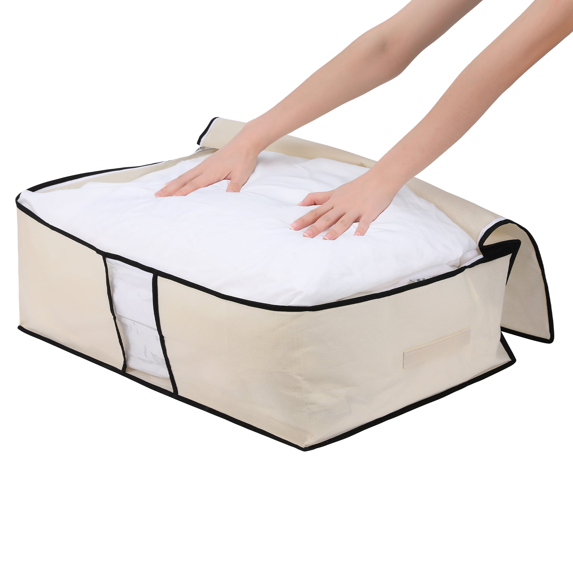 Unique Bargains 1 Pack Clothes Storage Bags Moving Bags Beige 25*17*8in