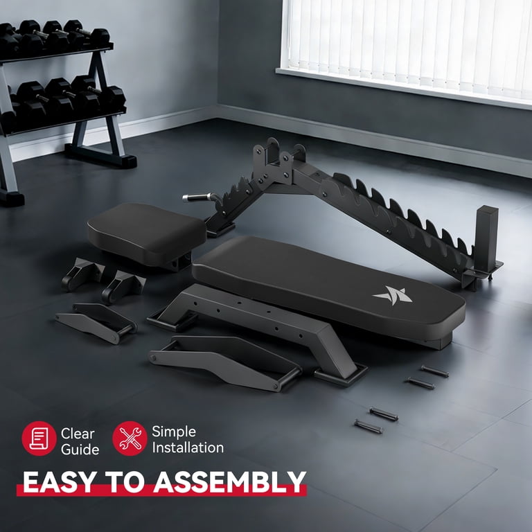 FASTES Adjustable Weight Bench 8 Positions Foldable Workout Bench