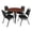 Cherry / Black, variant on Romig Arco 30 in. Square Breakroom Table- Grey Top, Chrome Base & 4 Restaurant Stack Chairs- Black
