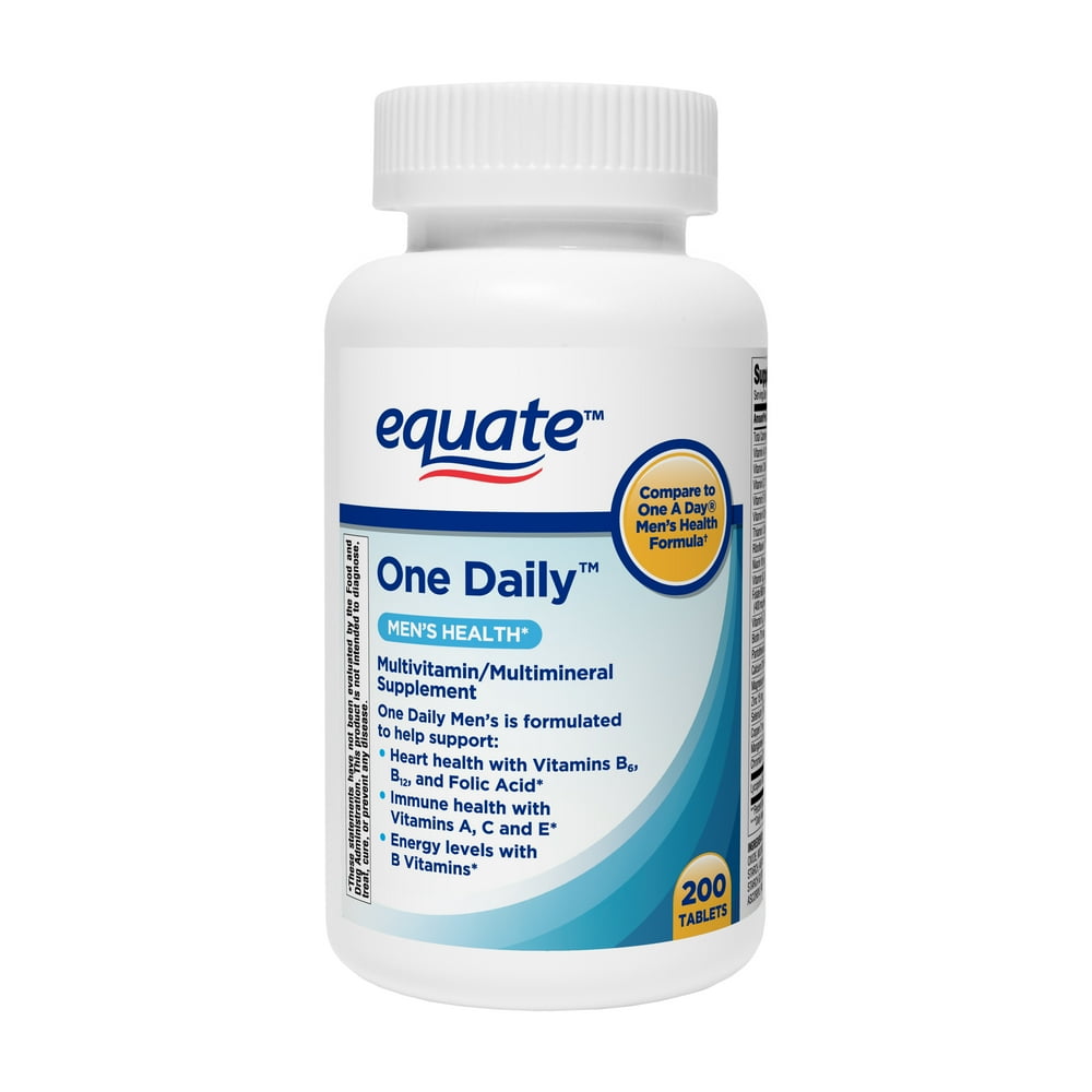 Equate One Daily Multivitamin Tablets, Men's Health, 200 Ct Walmart