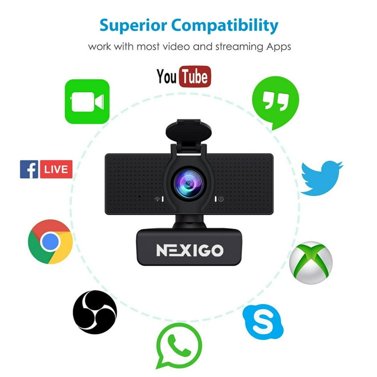 NexiGo N60 1080p Webcam with Microphone Privacy Cover
