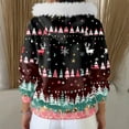 thumbnail image 6 of Women's Fashion Casual Sweater Zipper Cardigan, Christmas Striped Print Plush Hooded Jacket for Festive Seasonal Outfits and Comfort,Multicolor,L, 6 of 6