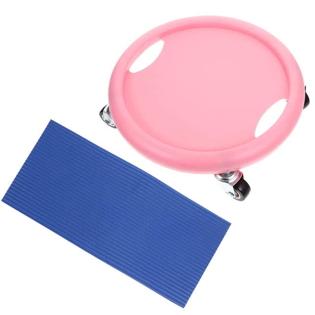 OULII 1 Set Pink PP Metal Exercise Sliders Discs for On-the-go Workouts 11x11in