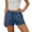 Dark Blue, variant on Ussuma Shorts for Women Solid Color Pure Cotton Drawstring Shorts for Women with Pockets Elastic Waist Shorts Comfortable Loose Summer Breathable Beach Sports Ride a Bike Holiday Picnic XS Gray