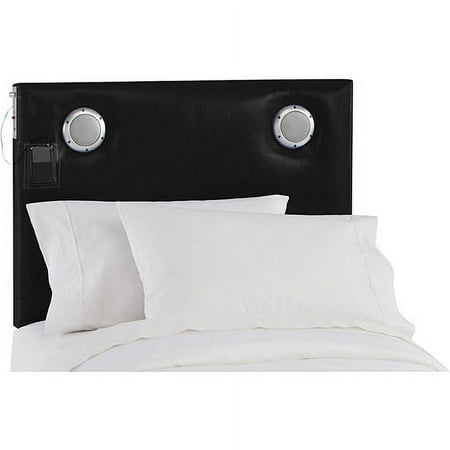 Skyline Furniture - Full Vinyl Mp3 Headboard, Black
