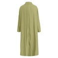 thumbnail image 5 of OSOLU Dresses Women Solid Color Elegant Lapel Casual 3/4 Sleeve Dress Classic Sundress Flowy Vacation Dress, 5 of 5