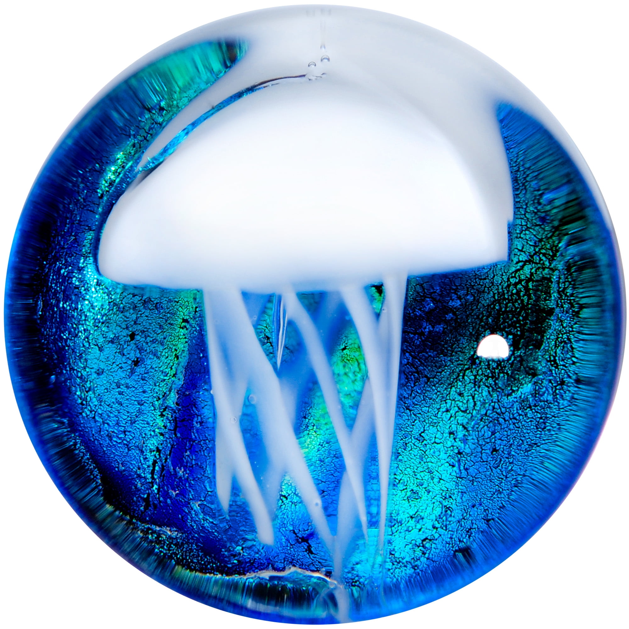 Body Candy 5 8 Unisex 2Pc Blue White Glass Nautical Jellyfish