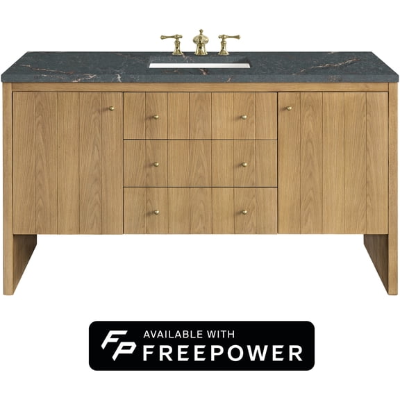 James Martin Vanities 435-V60S-LNO-FPBL Hudson 60" Free Standing Single Basin Poplar Wood