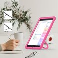 thumbnail image 4 of Silicone Case for iPad 9th Gen 2021/8th Gen 2020/7th Gen 2019, Heavy Duty 360° Ring Stand with Shoulder Strap Pen Holder Translucent Hard PC Back Case Cover for iPad 10.2 Inch, Rose, 4 of 16