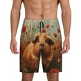 thumbnail image 3 of Lsque Rose Cute Guinea Pig Mens Sleep Pajama Shorts,Short Pajama Pants, Cotton Ultra-Soft Knit-X-Large, 3 of 9