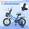 thumbnail image 4 of Costway 14'' Kid's Bike with Removable Training Wheels & Basket for 3-5 Years Old Blue, 4 of 8