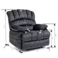 thumbnail image 2 of Extra Large Manual Recliner Chair, Soft Fabric Overstuffed Reclining Single Sofa Chair with Adustable Backrest Footrest and Two Side Pockets, for Living Room Bedroom, 2 of 7