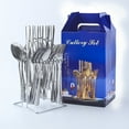thumbnail image 4 of Juego de vajilla Cateissary de Acero inoxidable 24 pack/lote plateado, 4 of 6