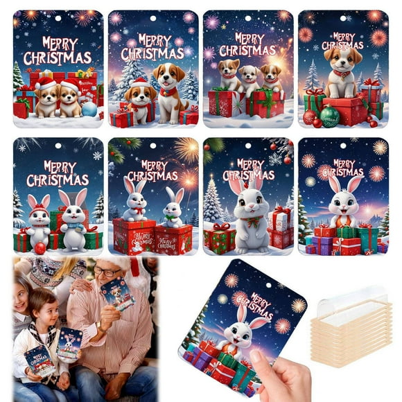 Christmas Clip Ornaments For Giving Checks Cards In And Designs With Cover And For Christmas Decoration (Pack Of 8)