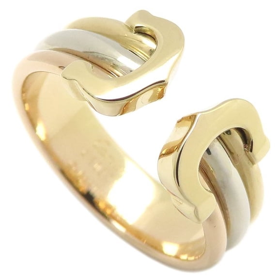 Pre-Owned CARTIER Cartier 2C Ring, Size #50, 18K Three-Color Gold, Women's, 295669