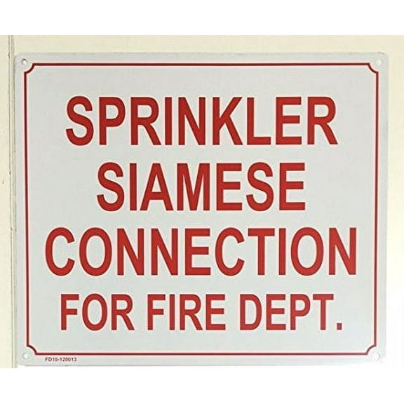 Sprinkler Siamese Connection for FIRE Department Sign (Aluminum 10X12)(ref-2022-4)