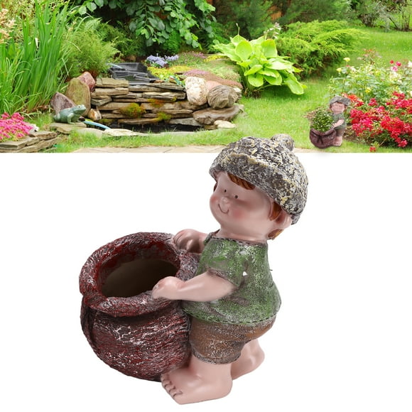 Plant Pot, Textured Exquisite Flower Pot Ornament Vivid Real Cartoon Kid Shape for Desk Decoration for Garden Lawn