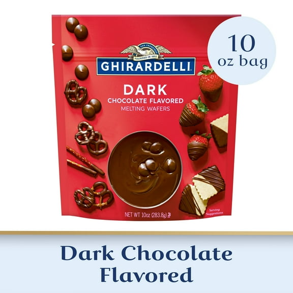 GHIRARDELLI Dark Chocolate Flavored Melting Wafers, 10 oz Bag pack of 2