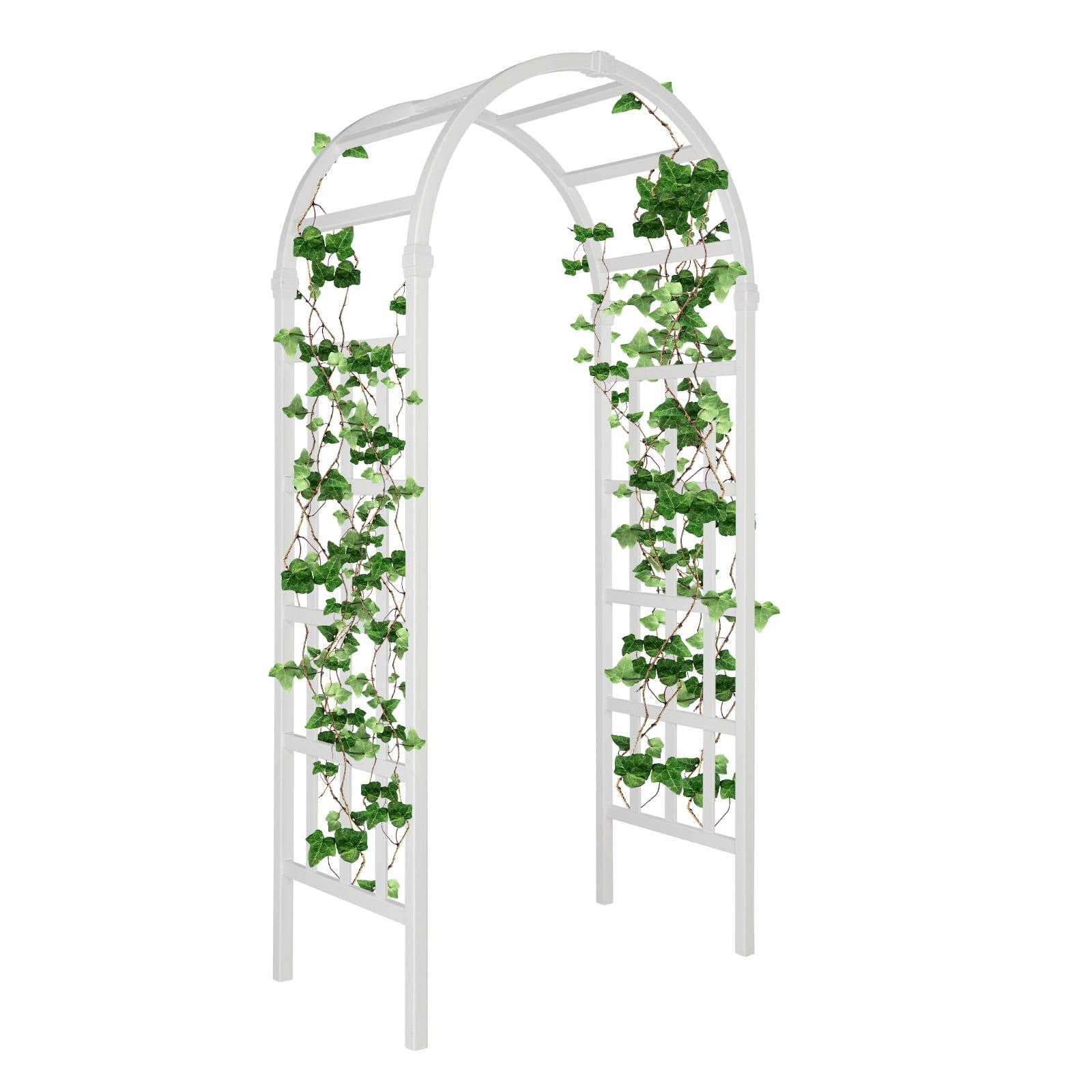 SalonMore 7FT Vinyl Garden Arbor Arch PVC Archway White
