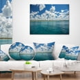 thumbnail image 3 of Designart White Fluffy Clouds Over Sea - Oversized Beach Throw Pillow - 16x16, 3 of 4