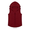 thumbnail image 6 of Miluxas Mens Lace Up Sleeveless Shirt Tunic Top Sport Vest for Men Red M(M), 6 of 6