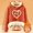 Orange, variant on Women's Hoodies Sweatshirts Cozy Thickened Long Sleeve Hooded Pullover with Cute Dog Cat Heart Pattern for Everyday Comfort Green 5XL