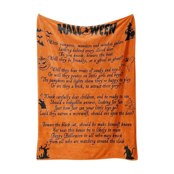 BNNG Halloween Throw Blanket For Couch And Bed, Halloween Fleece Throw Blanket, Pumpkin, Soft Fuzzy Plush for Couch Sofa or Bed, Luxury Flannel Lap Blanket, for Kids, Adults, Wife, Self