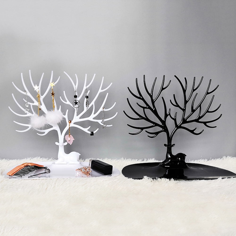 Jewelry Deer Tree Stand Display Organizer Necklace Ring Earring Holder Show Rack 